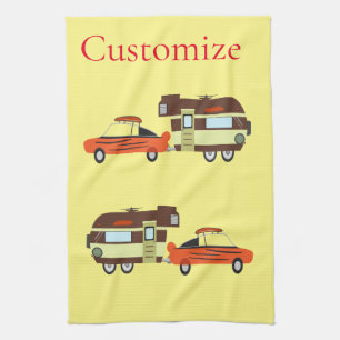 Vintage Car und Camper Thunder_Cove Geschirrtuch