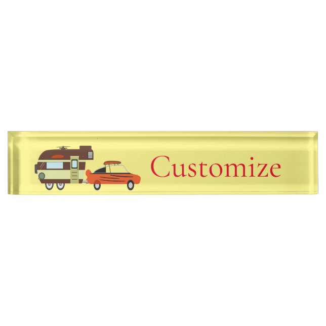 Vintage Car und Camper Thunder_Cove Namensplakette (Vorderseite)