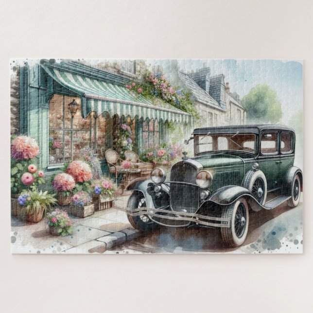 Vintage Car und Charme Blume Shop (Horizontal)
