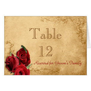 Vintage Caramel Brown & Rose Tischnummer