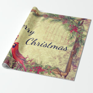 Vintage Cardinals Weihnachten Geschenkpapier