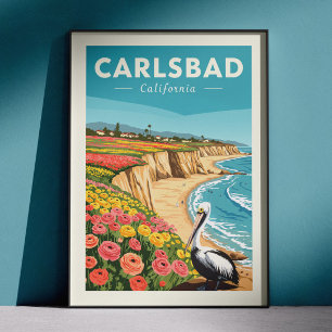 Vintage Carlsbad Kalifornien Poster