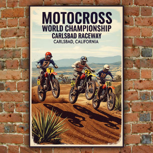 Vintage Carlsbad Raceway Motocross-Wandposter Poster