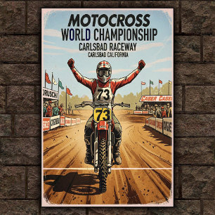 Vintage Carlsbad Raceway Motocross-Wandposter Poster