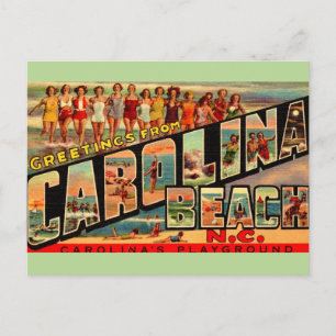 Vintage Carolina Beach NC Postkarte