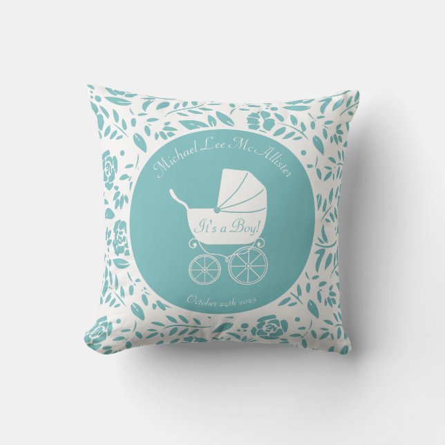 Vintage Carriage Baby-Dusche Kissen (Vorderseite)