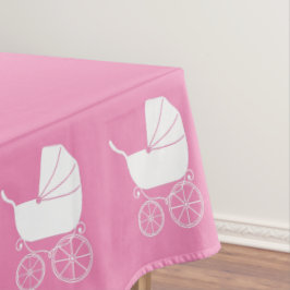 Vintage Carriage Baby Dusche Niedlich Pink Girl Tischdecke