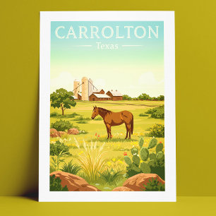 Vintage Carrolton Texas Postkarte
