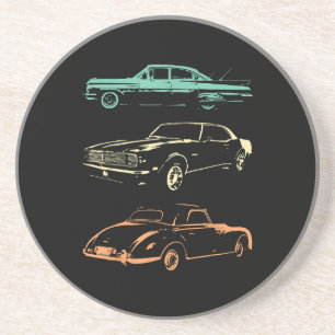 Vintage Cars - 80er & 90er Grafischer Retro Getränkeuntersetzer