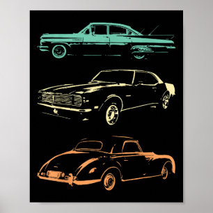 Vintage Cars - 80er & 90er Grafischer Retro Poster