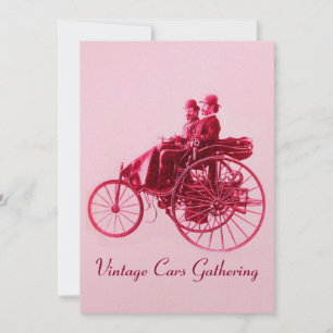 ViNTAGE CARS ANSAMMLUNG Champagner Rot Fuchsienros Einladung
