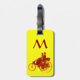 Vintage Cars Ansammlung Monogramm Gepäckanhänger