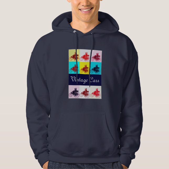 Vintage Cars Ansammlung Pop Hoodie (Vorderseite)