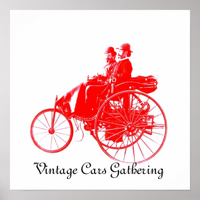Vintage Cars Ansammlung Poster (Vorne)