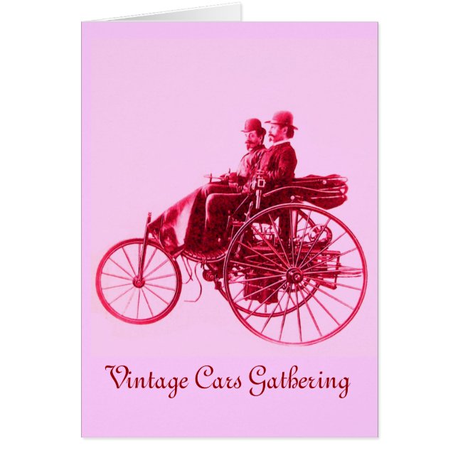 Vintage Cars Ansammlung, rosa violett fuchsienrot (Vorne)