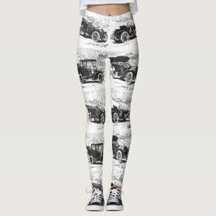 Vintage cars art leggings