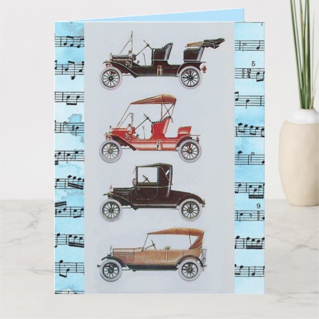 VINTAGE CARS MUSIKALISCHER VATER KARTE (Vorderseite)