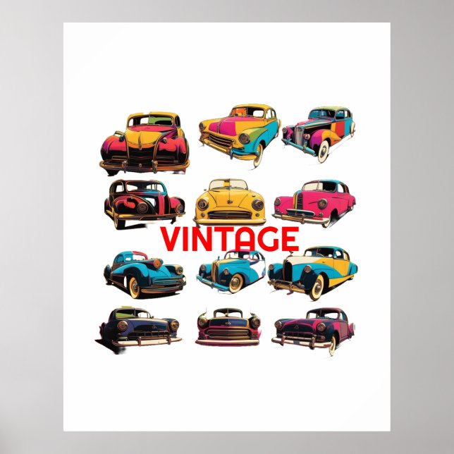 VIntage Cars Poster (Vorne)