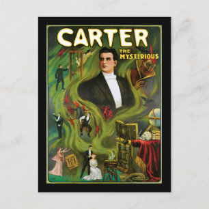 Vintage Carter der mysteriöse Magieposter Postkarte