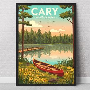 Vintage Cary North Carolina Poster