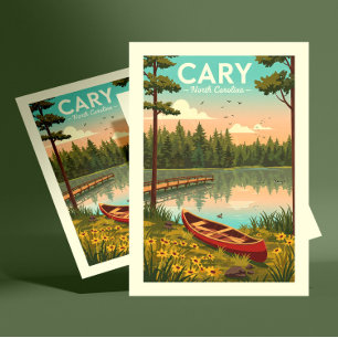 Vintage Cary North Carolina Postkarte