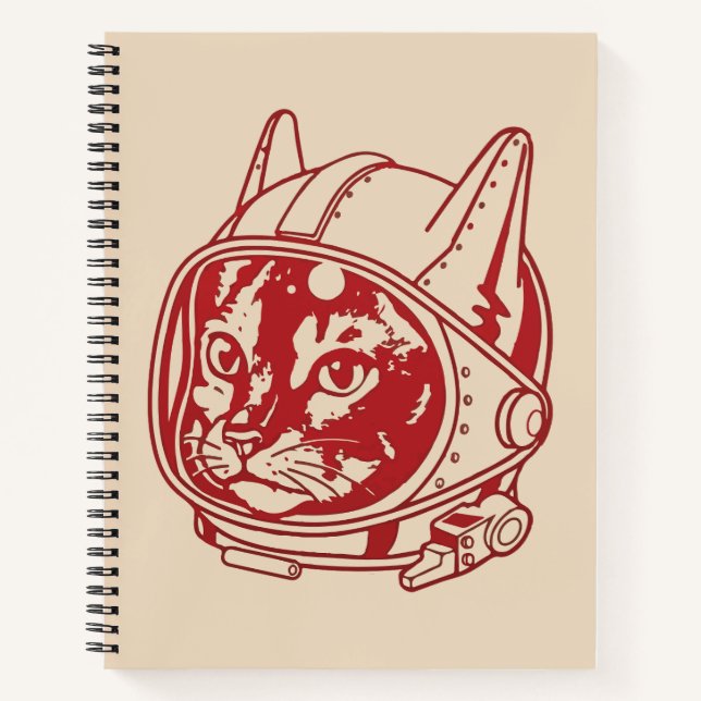 Vintage cat astronaut     notizbuch (Vorderseite)