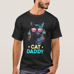 Vintage Cat Daddy Retro 70er 80er Vaporwave Katzen T-Shirt