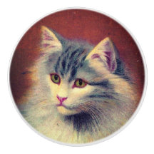 Vintage Cat Illustration Art