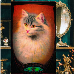 Vintage Cat Illustration Art Poster