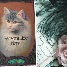 Vintage Cat Illustration Art