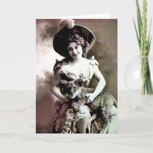 Vintage Cat Lady Geburtstagskarte Karte