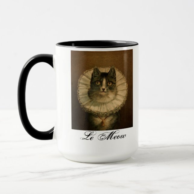 Vintage Cat "Le Meow" Tasse (Links)