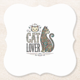 Vintage-Cat-Liebhaber-Gravur-Stil Grafik-Shirt_1 Untersetzer