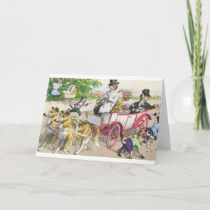 Vintage Cat Wedding Grußkarte Karte