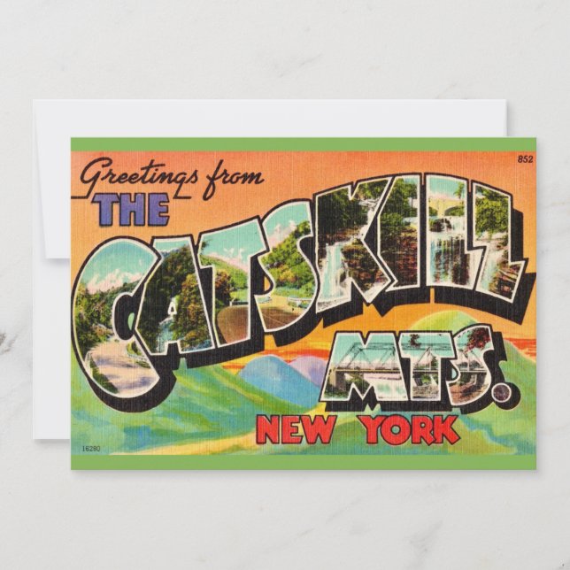 Vintage Catskill Mountains 5x7 große Postkarte (Vorderseite)