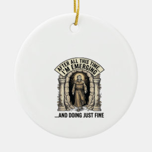 Vintage-Cave-Humor-Gravur Grafik-Shirt-Design_ Keramik Ornament