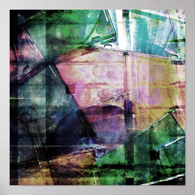 Vintage CD-Hüllen-Collage Poster (Vorne)