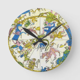 Vintage Celestial, Arabische Sphäre, Sternbilder Runde Wanduhr