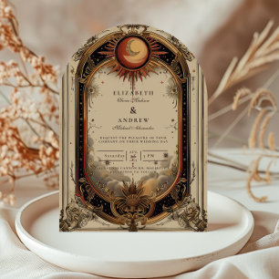Vintage-Celestial-Art-Nouveau-Hochzeit Einladung