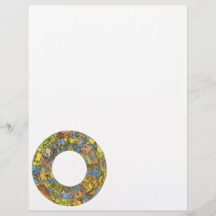 Vintage Celestial, Astrologisches Zodiac-Wheel Flyer