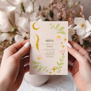Vintage Celestial Botanische Brautparty Einladung