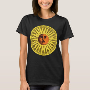 Vintage Celestial Gelb Lachende Glückliche Hippie T-Shirt