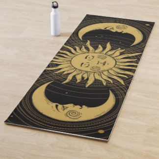 Vintage Celestial Golden Surya Chandra Namaskar Yogamatte