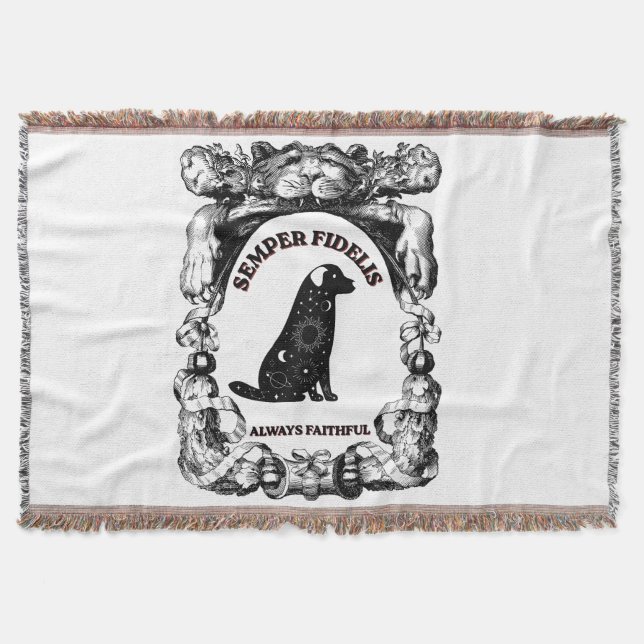 Vintage-Celestial-Hundeposter Semper Fidelis Decke (Vorderseite)