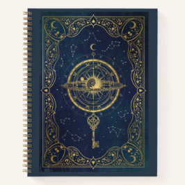 Vintage Celestial Key & Antique Star Chart Journal Notizbuch