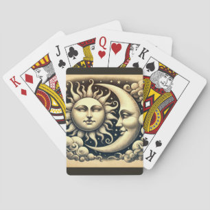 Vintage Celestial Sonne & Mond  Spielkarten