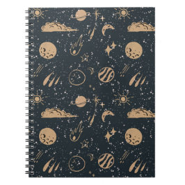 Vintage Celestial Space Pattern Notizblock