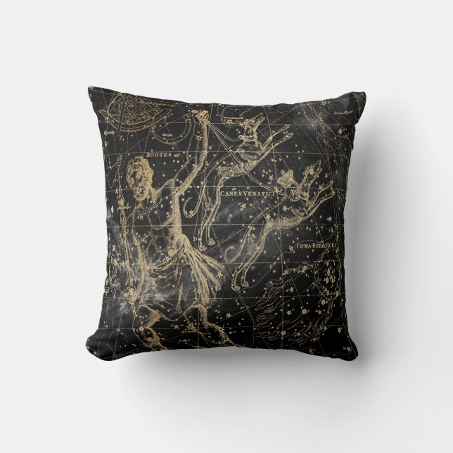 Vintage Celestial Star Map Background Kissen (Vorderseite)