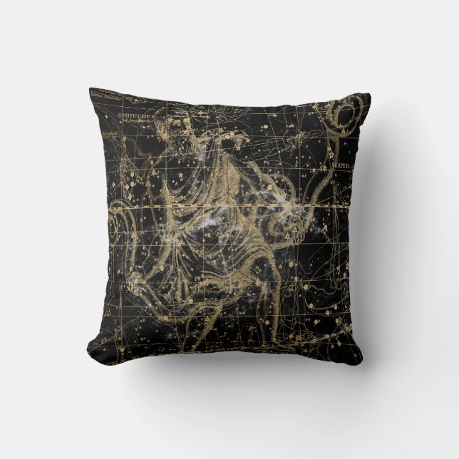 Vintage Celestial Star Map Background Kissen (Vorderseite)