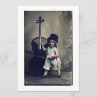 Vintage Cello Girl Einladung